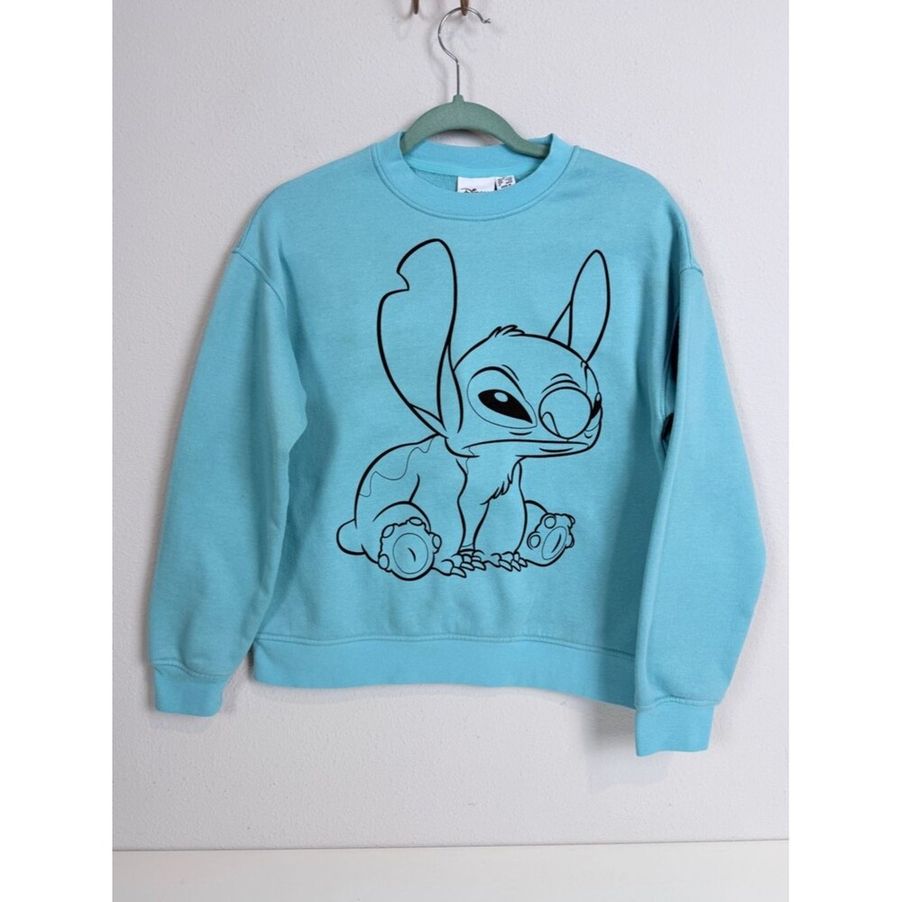Disney Stitch Blue Graphic Sweatshirt Juniors XS